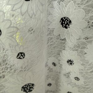 TELA GUIPIUR BLANCA CON NEGRO 60"/ YARDA