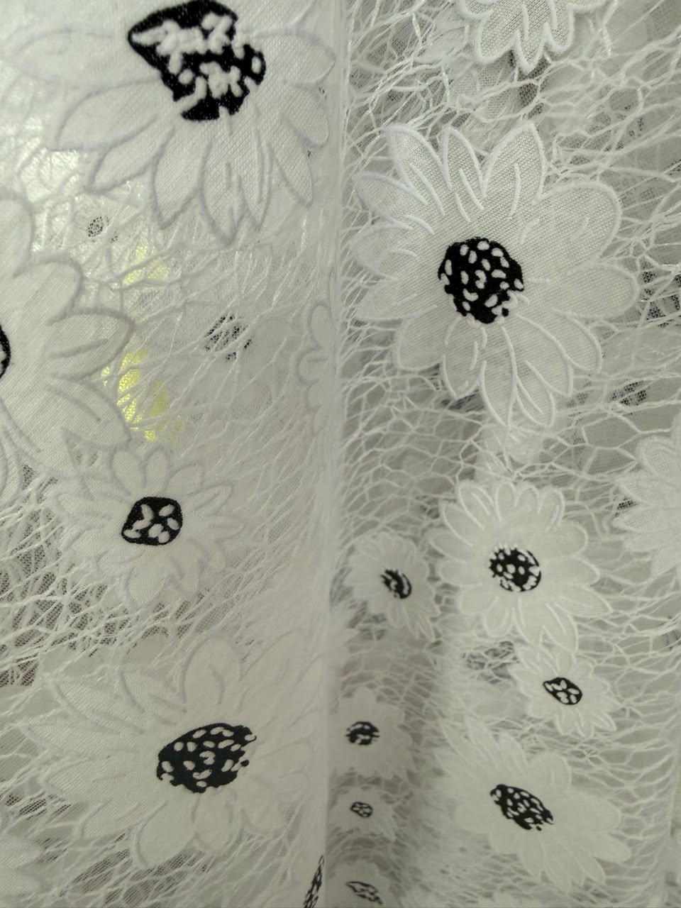 TELA GUIPIUR BLANCA CON NEGRO 60"/ YARDA