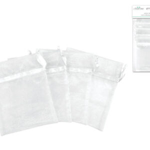 Bolsa de organza 4x8in 4pc blanca (wb370c)